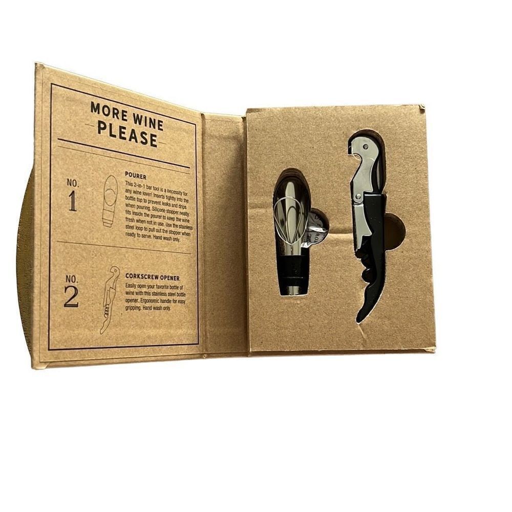 More Wine Please Corkscrew Set Boxed - Picture 2 of 5